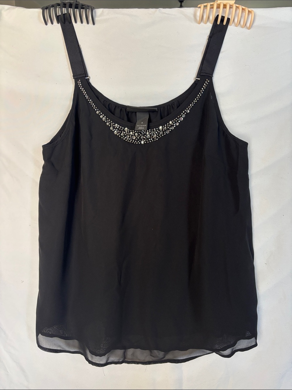 Lane Bryant Black Beaded Camisole Tank